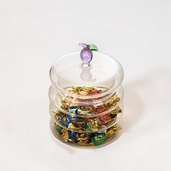 Glass Candy Jar with Fruit Lid – Snack Storage Container