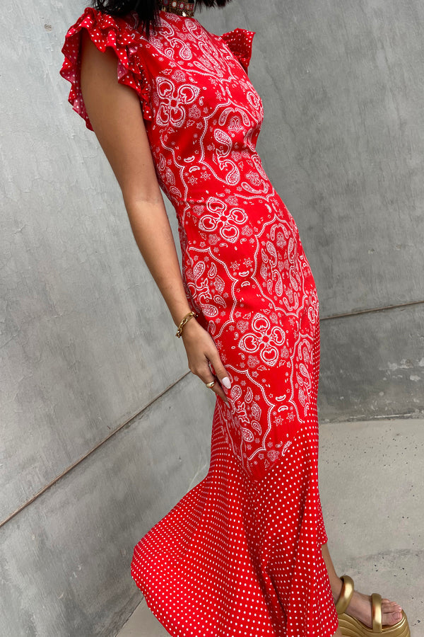 Red Bandana Remi Dress Quiwi House Red Bandana Remi Dress Quiwi House