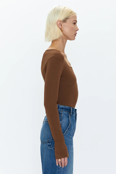 Jenny Long Sleeve Square Neck Thong Bodysuit