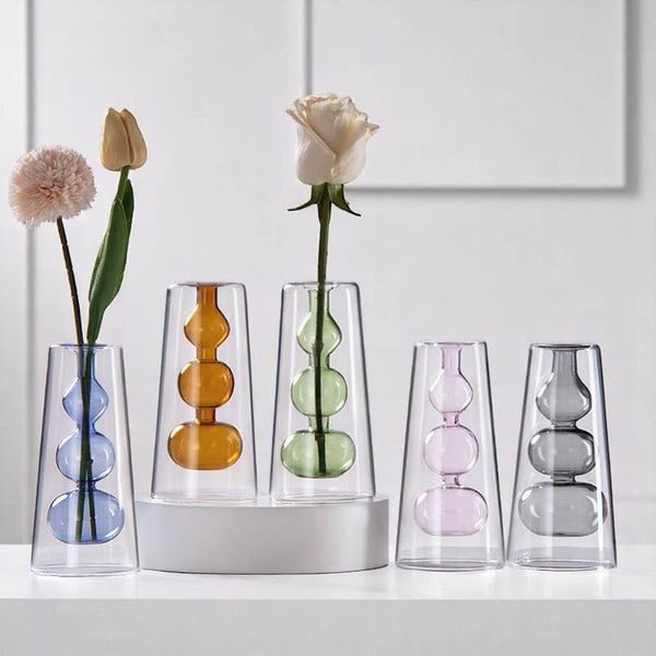 Modern Transparent Glass Vase | Hydroponic Flower Vase
