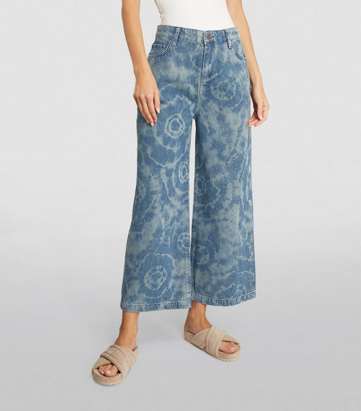 Ms Bardot High-Rise Cropped Wide-Leg Jeans