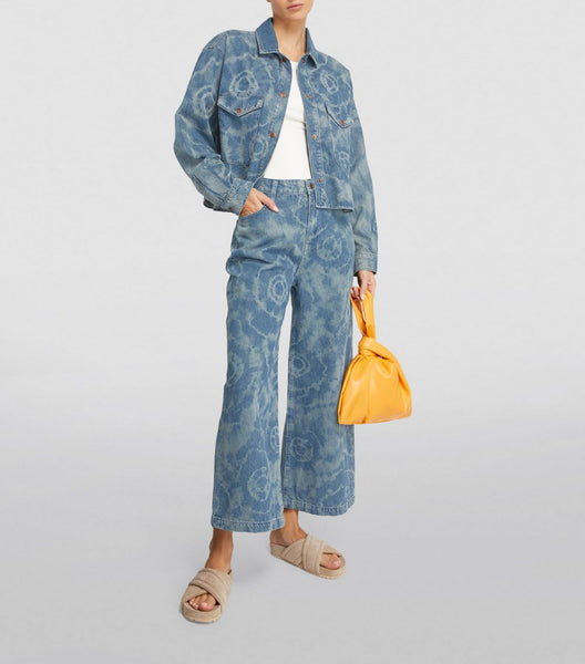 Ms Bardot High-Rise Cropped Wide-Leg Jeans